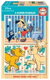 educa-puzzle-2-x-50-pinokio-krol-lew-drewniane