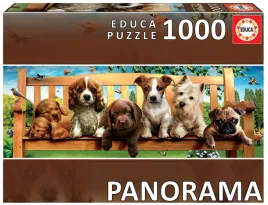 puzzle-1000-szczenieta-na-lawce-panorama-educa