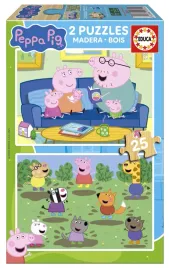 puzzle-2-x-25-el-swinka-peppa-drewniane-educa