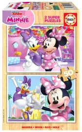 puzzle-2-x-50-el-educa-myszka-minnie-daisy-drewniane
