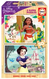 puzzle-2-x-50-el-educa-vaiana-krolewna-sniezka-drewniane