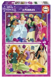 puzzle-2-x-48-el-ksiezniczki-z-bajek-disneya-educa