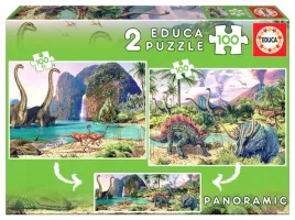 puzzle-2-x-100-el-dinozaury-panorama-educa