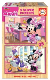 puzzle-2-x-25-el-educa-myszka-minnie-daisy-drewniane