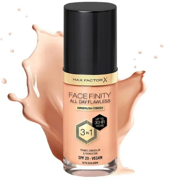 Max Factor FaceFinity 3w1 Kryjący Podkład Do Twarzy SPF 20 75 Golden