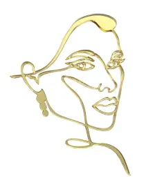zloty-topper-twarz-kobiety-linearna-ozdoba-na-tort-kobieta-plexi-akryl-12cm