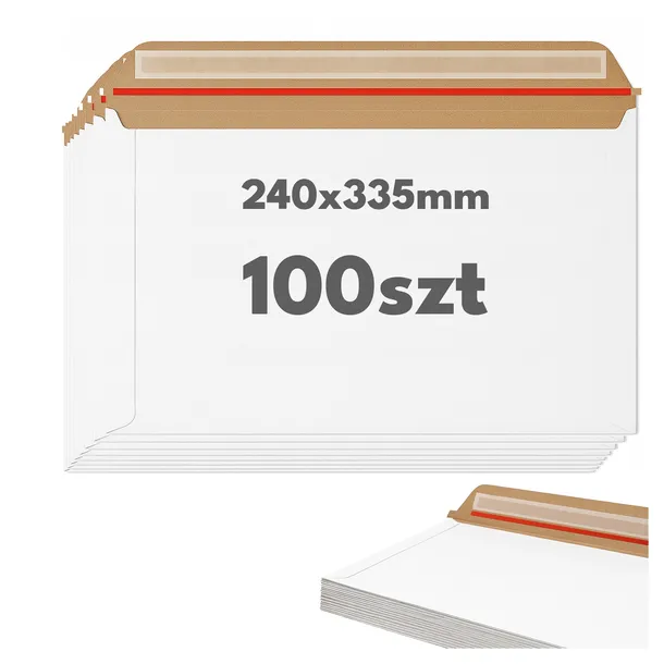 Koperty KURIERSKIE kartonowe 100 szt sztywne TEKTUROWE 240x335