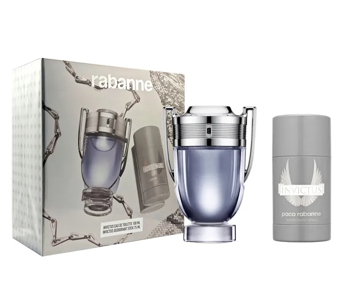 Paco Rabanne Invictus EDT 100 ml + Dezodorant sztyft 75 ml Zestaw męski