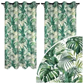 zaslony-gotowe-na-przelotkach-140x240-cm-2-szt-wzor-roslinny-zielone-liscie