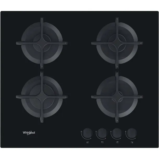 PŁYTA GAZOWA WHIRLPOOL AKT616/NB 59x51 CM GAZ NA SZKLE CZARNA 4 PALNIKI