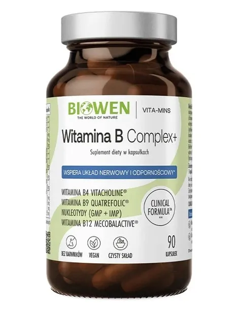 BIOWEN Witamina B Complex+ 90 kaps. ODPORNOŚĆ METABOLIZM UKŁAD NERWOWY