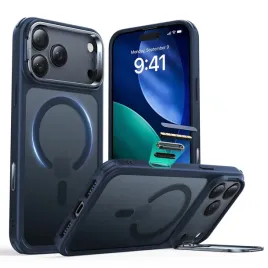 esr-hybrid-magnetic-etui-magsafe-do-iphone-17-pro-stojak-tytan-blekitny