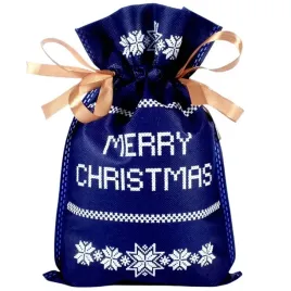 worek-swiateczny-20x30-merry-christmas-granatowy-ze-zlota-wstazka