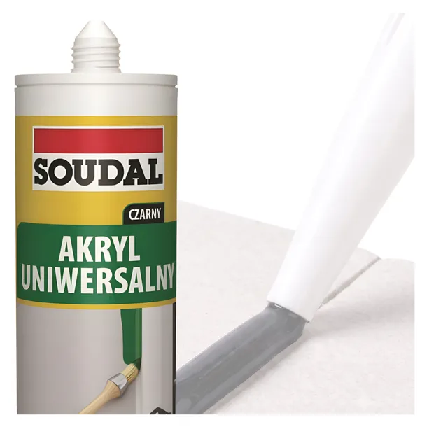 Akryl Czarny Uniwersalny Gips Cegła Drewno Soudal 280 ml Bezzapachowy