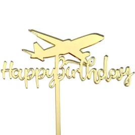 zloty-topper-na-tort-samolot-happy-birthday-ozdoba-na-tort-z-samolotem-15cm