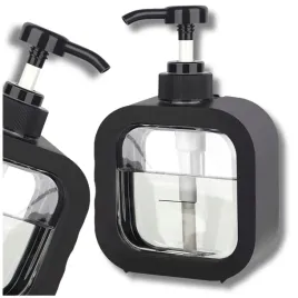 dozownik-pojemnik-czarny-na-mydlo-plyny-transparentny-300ml-do-lazienki
