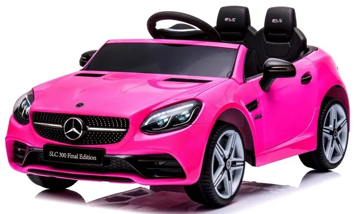 Mercedes SLC 300 różowy Piankowe Koła Eva, miękki fotelik Licencja Akumulat
