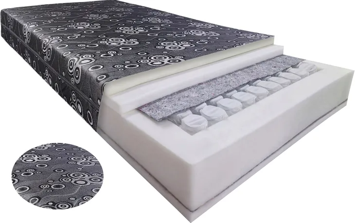Materac kieszeniowy, 90x220, H3/H4, kokos, visco, mocny, premium, 22cm