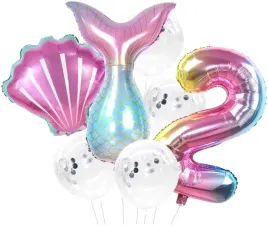 urodzinowe-balony-7szt-konfetti-2-latka-dla-dziewczynki-urodziny-syrenka