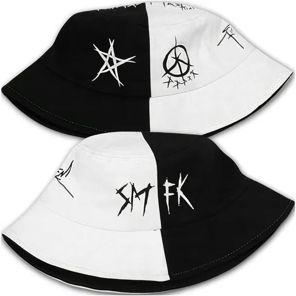 Czapka Kapelusz BUCKET HAT RYBACKI dwustronna Letni Lato Plażowy Czarny