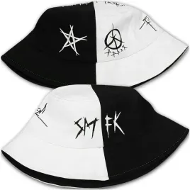 bucket-czapka-kapelusz-hat-rybacki-dwustronna-letni-lato-plazowy-czarny