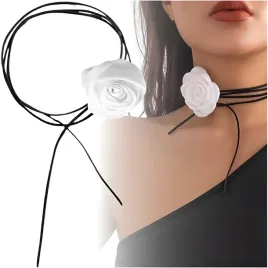 elegancki-dlugi-naszyjnik-rzemyk-bialy-kwiatek-damski-choker-wiazany-kwiat