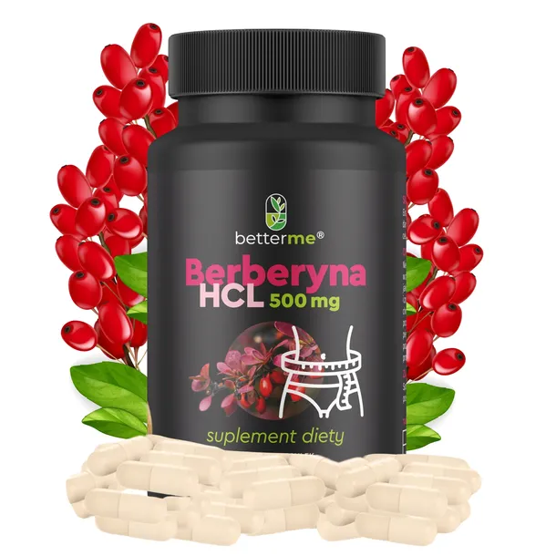 Berberyna HCL 500 mg 100 kapsułek Berberine Suplement Diety BetterMe