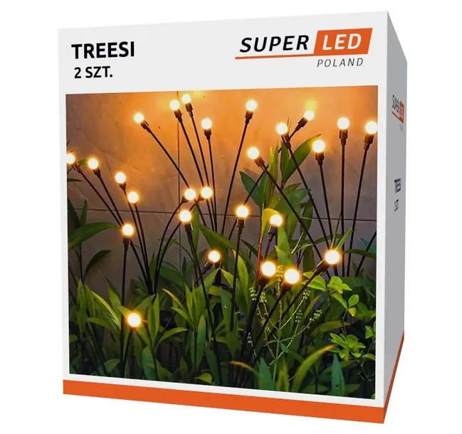 2x LAMPA SOLARNA WBIJANA DRZEWKO LED KULKI Z CZUJNIKIEM DO OGRODU DZIAŁKI