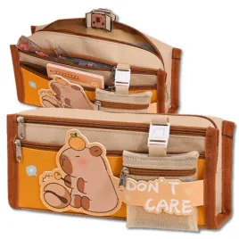 piornik-szkolny-saszetka-trzykomorowy-organizer-kapibara-wielofunkcyjny