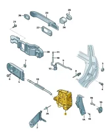 zamek-drzwi-lewy-tyl-vag-oe-3b4839015-nowy-oryginalny