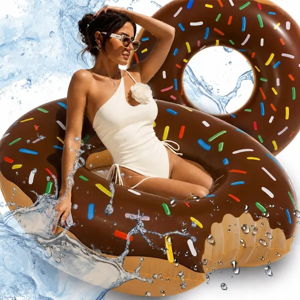 KOŁO DO PŁYWANIA DMUCHANE DUŻE MATERAC DO WODY BASENU DONUT KÓŁKO 120CM XXL