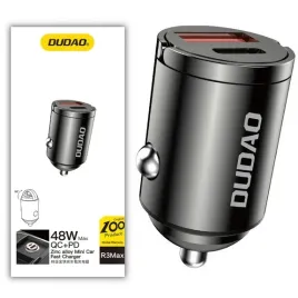 ladowarka-usb-samochodowa-48w-dudao-r3max-qc-pd-usb-usb-c-mini-czarna