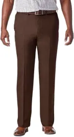haggar-brazowe-spodnie-eleganckie-proste-w-kant-z-paskiem-42-29-j7i
