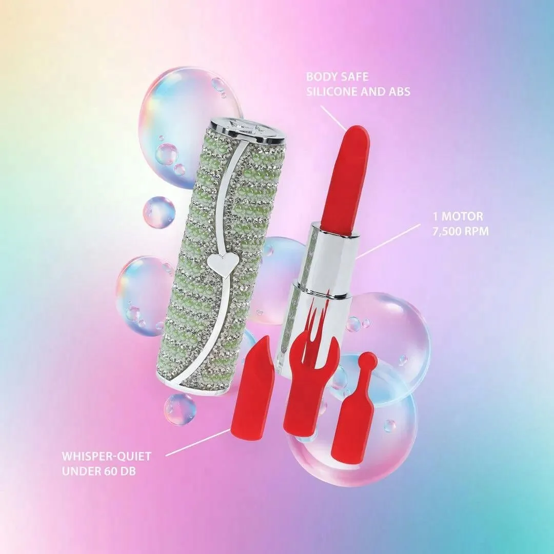 candy-lipstick-vibrator-with-4-attachments-green