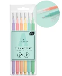 cienkopisy-pastelowe-academy-6-kolorow