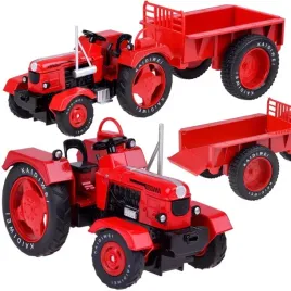 czerwony-metalowy-traktor-z-przyczepka-skretne-gumowe-kola-1-18-za5202