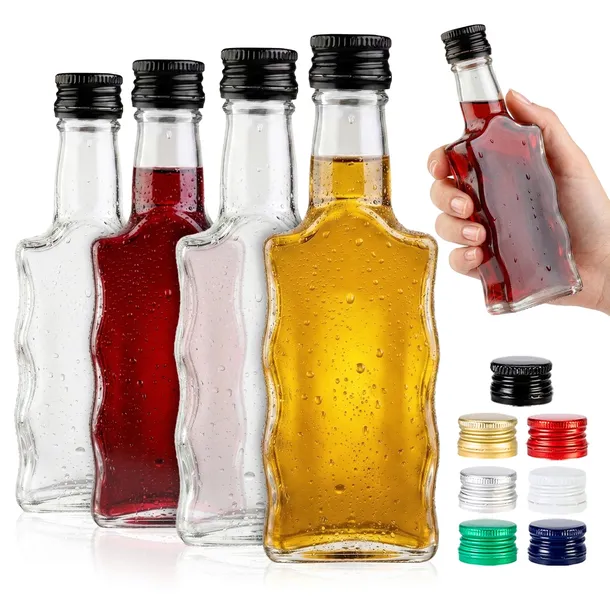 10x MAŁE BUTELKI FALA NA NALEWKI WINO SOK BIMBER WÓDKĘ CYDR ZAKRĘTKA 200 ml