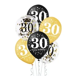 zestaw-6-balonow-30-urodziny-czarne-zlote-konfetti