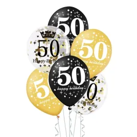 zestaw-6-balonow-50-urodziny-czarne-zlote-konfetti