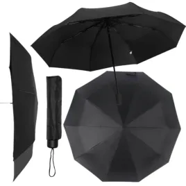 czarny-skladany-parasol-kompaktowy-odporny-na-wiatr-i-deszcz-automatyczny
