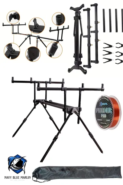 STANOWISKO KARPIOWE RUMPOL ROD POD NA 4 WĘDKI / POKROWIEC + ŻYŁKA 280536