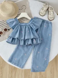 shein-niebieskie-proste-spodnie-dzieciece-z-haftem-kwiatowym-98-104-1ma