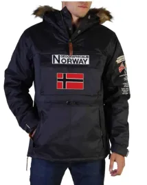 geographical-norway-czarna-pikowana-kurtka-z-kapturem-i-naszywkami-l-7fa