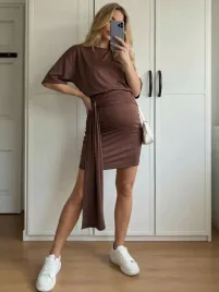 shein-brazowa-ciazowa-sukienka-midi-z-golfem-i-marszczeniami-xxl-1la