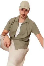 trendyol-koszula-meska-khaki-krotki-rekaw-kolnierzyk-l-5-b