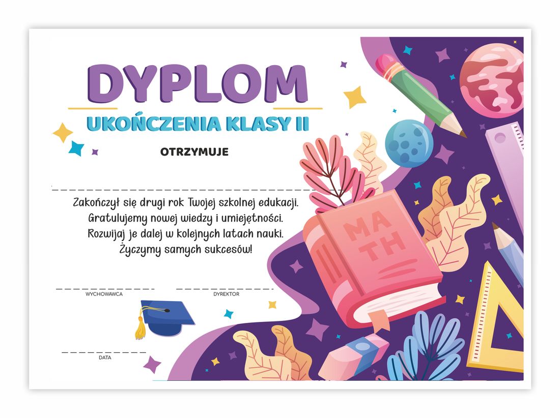 Dyplom Uko Czenia Klasy Drugiej Ksi Ka Erli Pl