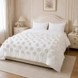 posciel-biala-160x200-kwiaty-roze-3d-2-poszewki-70x55-komplet