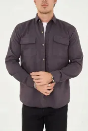 meska-koszula-casual-gladka-z-kieszeniami-na-guziki-xl-5ia