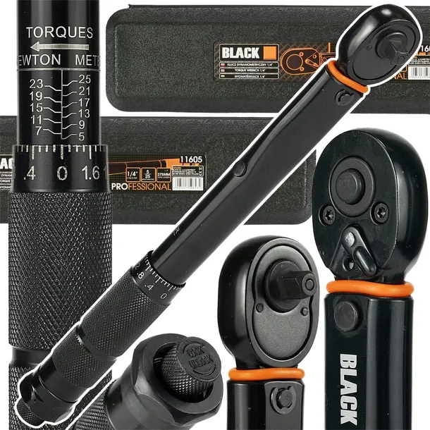 KLUCZ DYNAMOMETRYCZNY Z BLOKADĄ BLOKADA 5-25 NM 1/4" DWUKIERUNKOWY Z ETUI