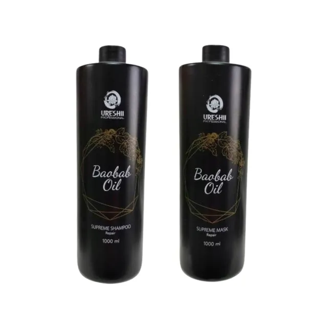 Ureshii Baobab Oil repair zestaw regenerujący szampon maska 1L + 1L